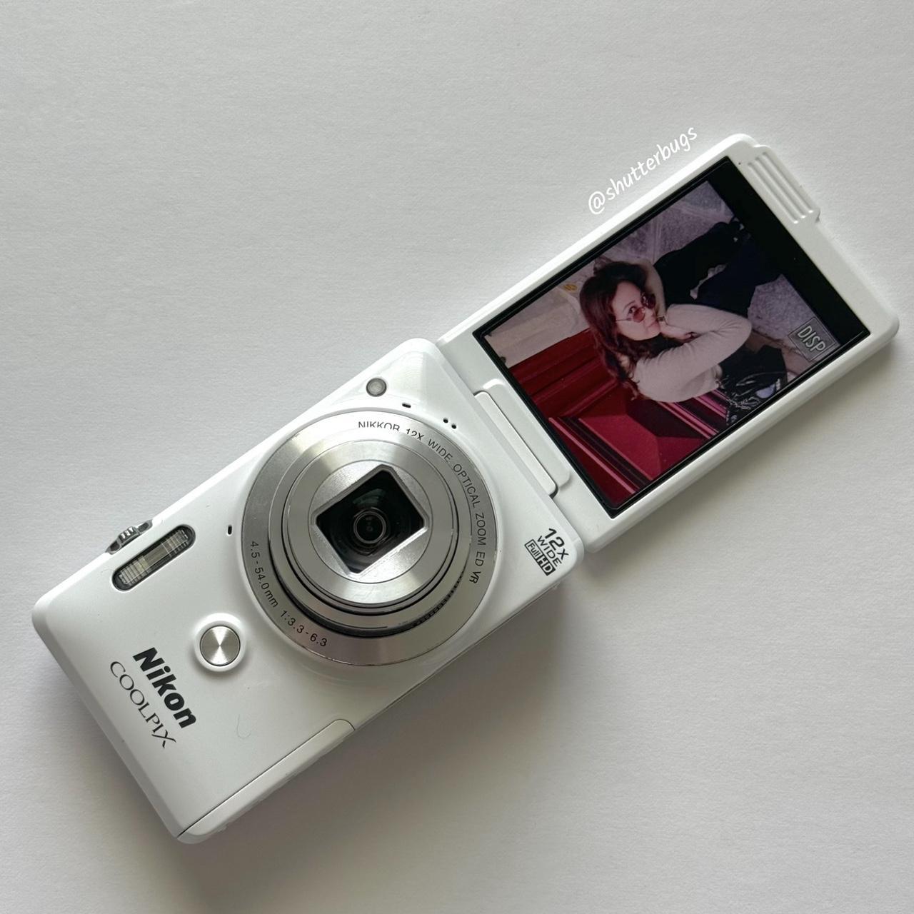 📷 Used Nikon Coolpix S6900 🤍 Glossy White Digital Camera | Flip Screen Cutie 🎀 | Rare Bundle 🔥🌸