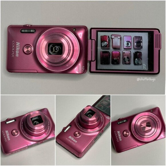 📷 Used Nikon Coolpix S6900 💖 RARE Hot Pink Digital Cutie | Flip Screen Digicam 🎀 | Full Starter Set 🔥🌸